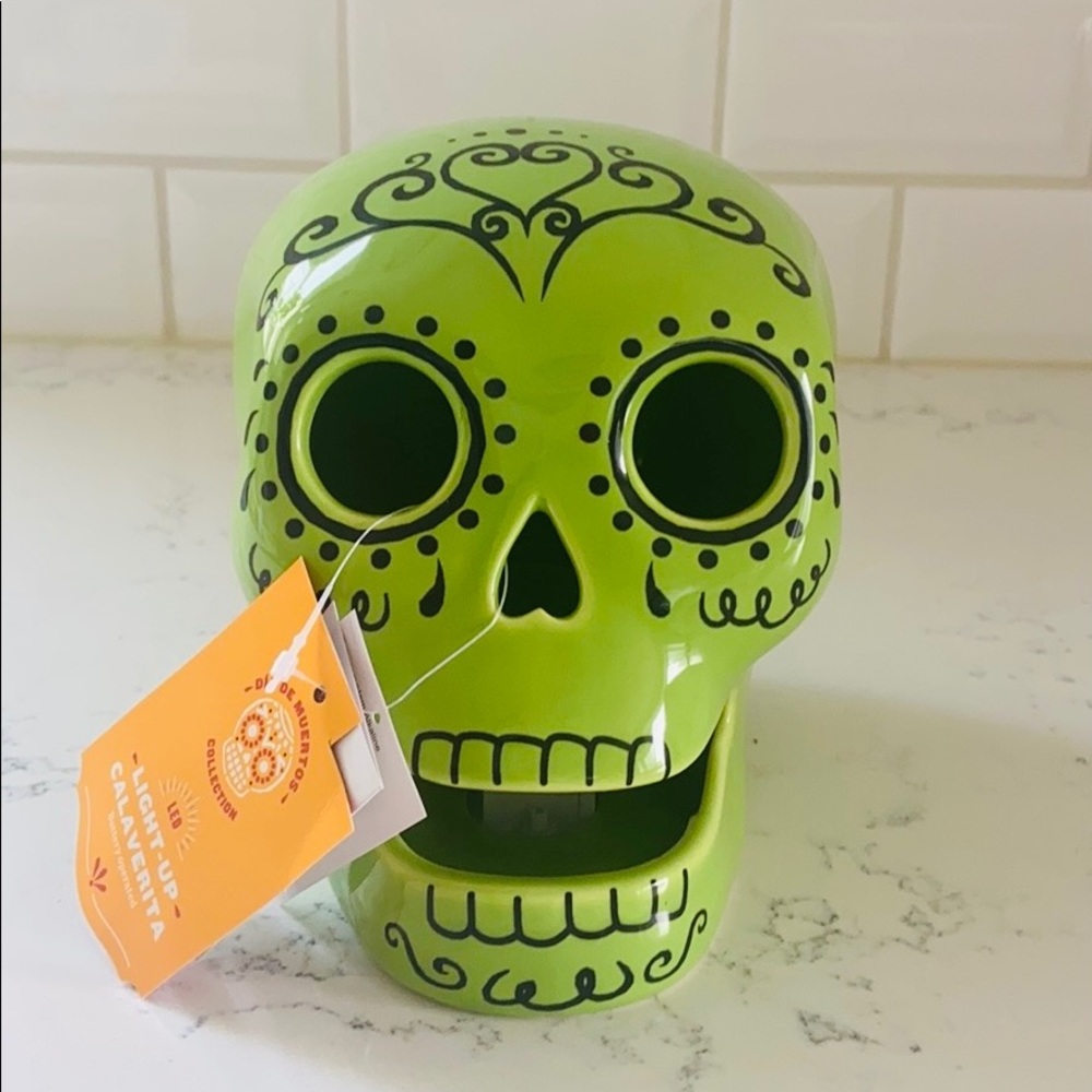 Target Ceramic Día de Muertos Green Sugar Skull - Picture 4 of 16
